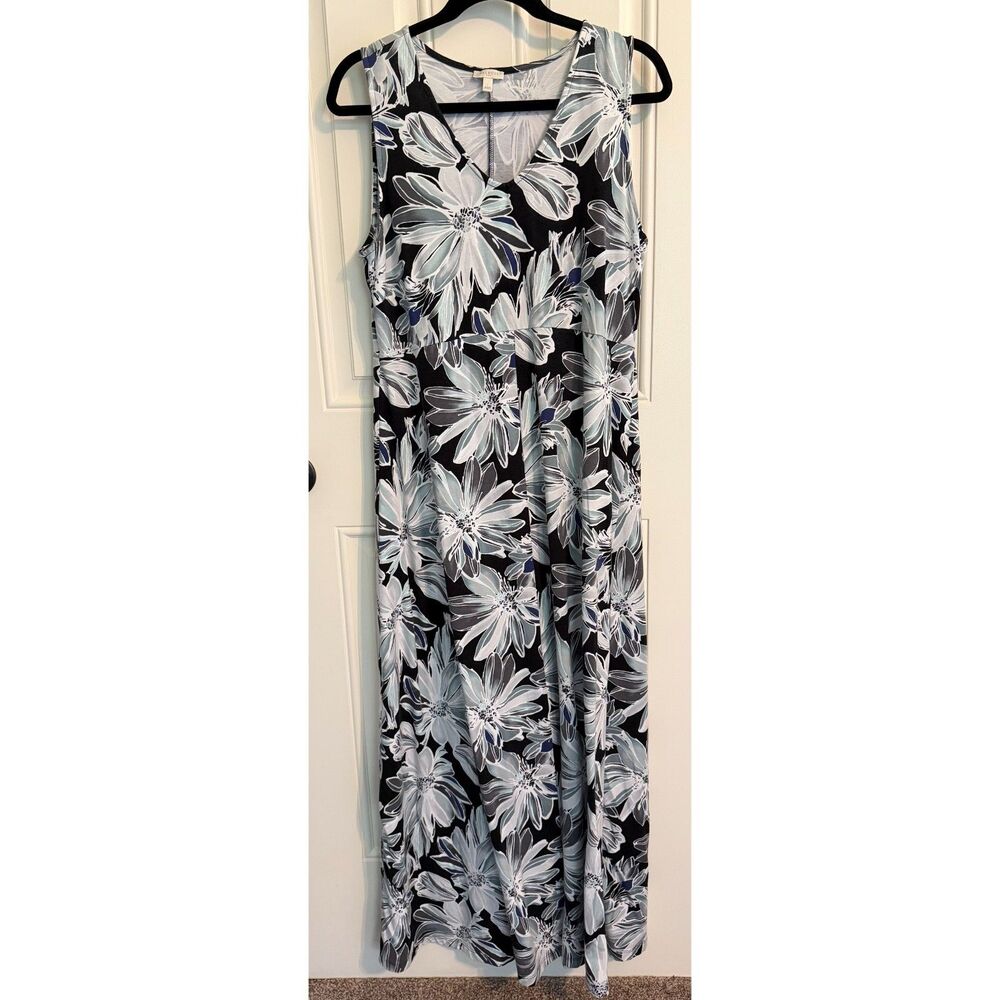 Talbots Women's Navy Floral Maxi Dress size L